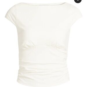 Reformation Ivory Madelyn Short Sleeve Top